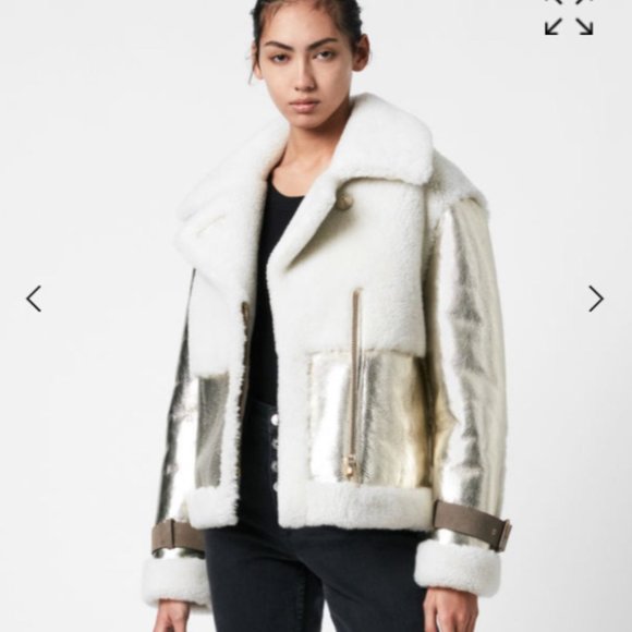 All Saints Farley Metallic Sheatling Jacket - Picture 6 of 6